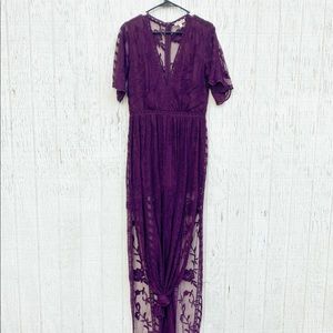 Boho Lace Maxi Dress Romper